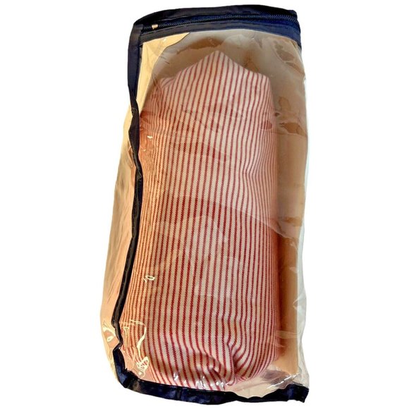 New Ralph Lauren King Bedskirt Fresh Pond Stripe Denim Red White Box Pleat Style - Picture 8 of 9